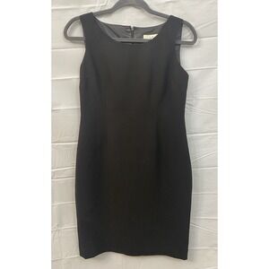Le Suit Petite Black Sheath Dress Round Neck w/ Back~Zip Lined‎ Size 2P